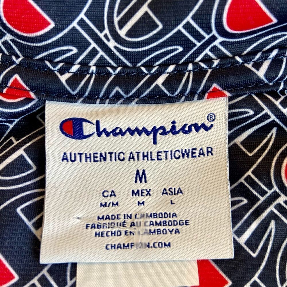 Champion Allover Logo Blue Zip Up Track Jacket Size Medium. Worn On TV Show - Picture 5 of 14